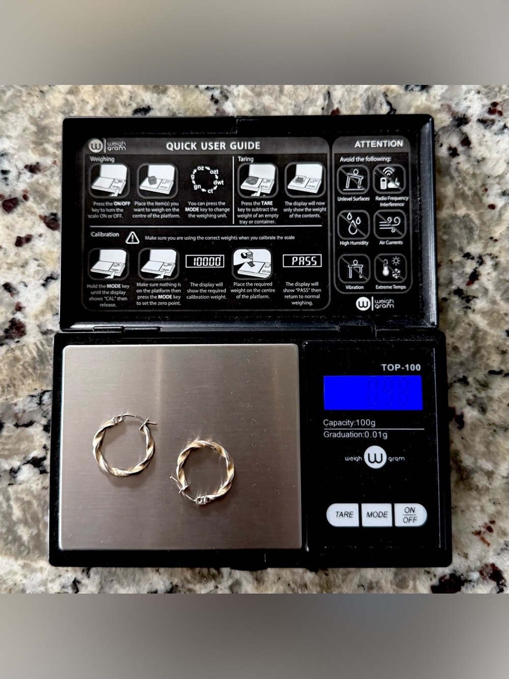 Solid 14k Two-Tone White & Yellow Gold Twisted Hoop Earrings | 0.98 Grams - Picture 5 of 9
